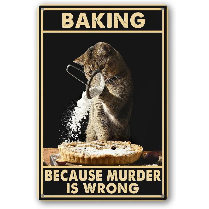 Metal Tin Signs Not Just a Cat He is Family Cat Lovers Gift Vintage Plaque Metal Man Cave Bar Pub Club Cafe Home Wall Decoration - Grand Goldman