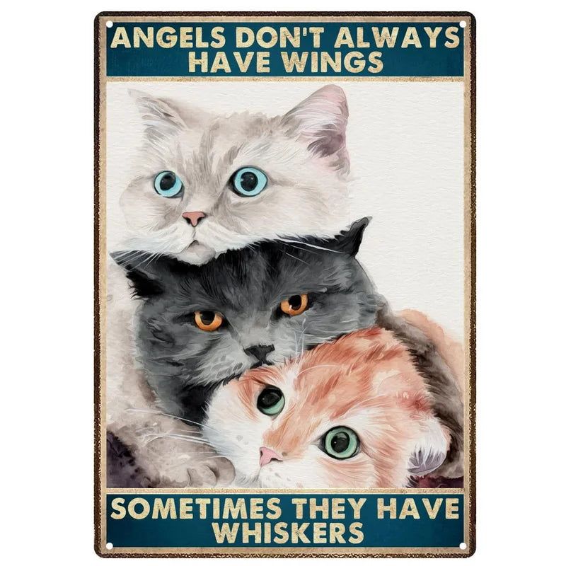 Metal Tin Signs Not Just a Cat He is Family Cat Lovers Gift Vintage Plaque Metal Man Cave Bar Pub Club Cafe Home Wall Decoration - Grand Goldman