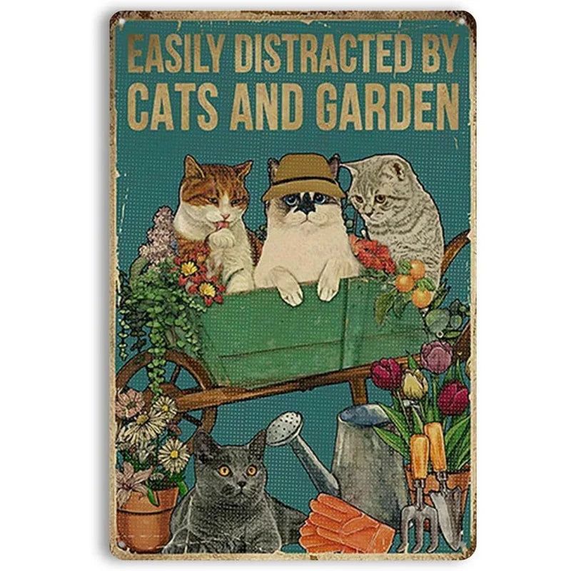 Metal Tin Signs Not Just a Cat He is Family Cat Lovers Gift Vintage Plaque Metal Man Cave Bar Pub Club Cafe Home Wall Decoration - Grand Goldman