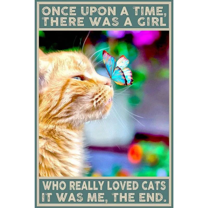 Metal Tin Signs Not Just a Cat He is Family Cat Lovers Gift Vintage Plaque Metal Man Cave Bar Pub Club Cafe Home Wall Decoration - Grand Goldman