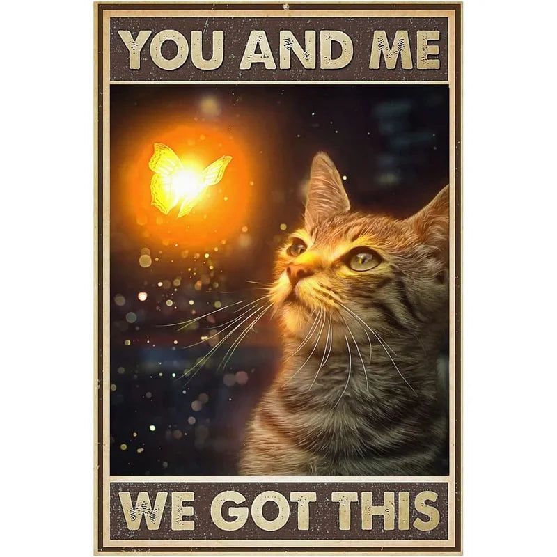 Metal Tin Signs Not Just a Cat He is Family Cat Lovers Gift Vintage Plaque Metal Man Cave Bar Pub Club Cafe Home Wall Decoration - Grand Goldman