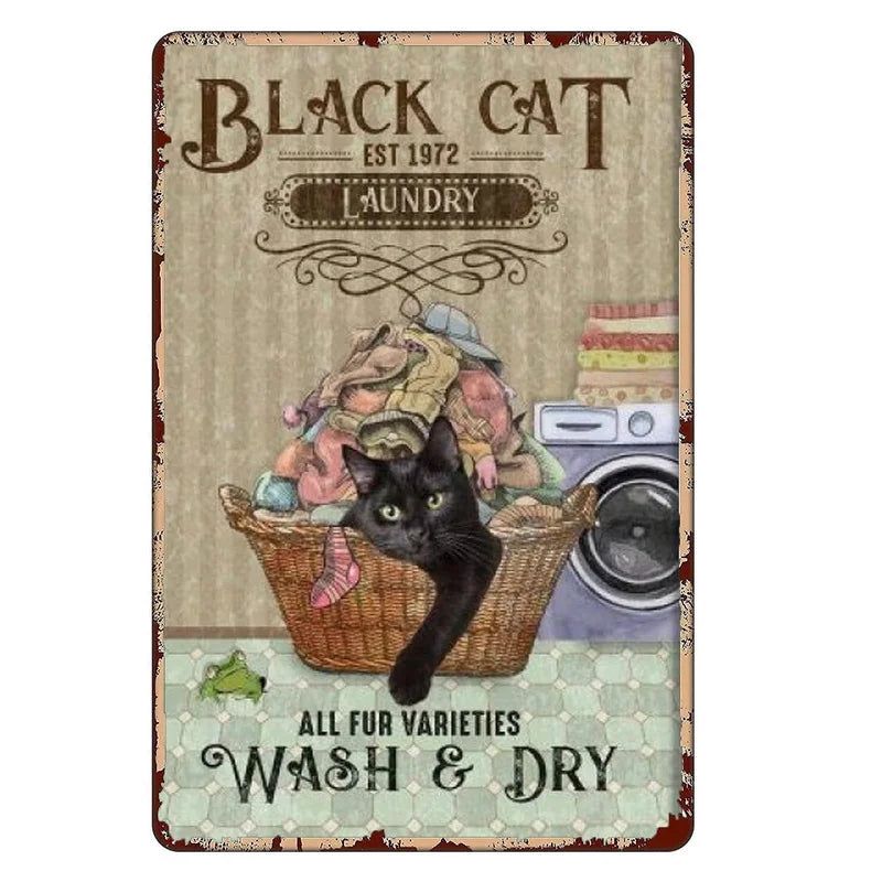 Metal Tin Signs Not Just a Cat He is Family Cat Lovers Gift Vintage Plaque Metal Man Cave Bar Pub Club Cafe Home Wall Decoration - Grand Goldman