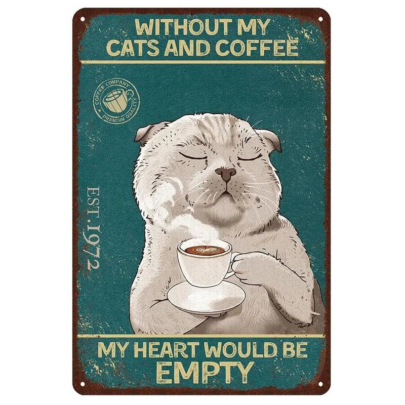 Metal Tin Signs Not Just a Cat He is Family Cat Lovers Gift Vintage Plaque Metal Man Cave Bar Pub Club Cafe Home Wall Decoration - Grand Goldman