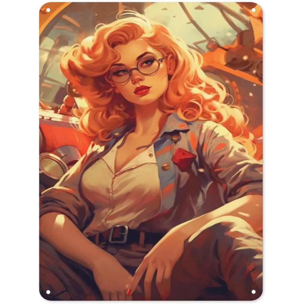 Metal Tin Signs Pin Up Girls Woman Car Sexy Girl Vintage Funny Art Wall Decorations for Home Man Cave Garage Cafe Bars Clubs - Grand Goldman