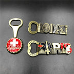 Metal Bottle Opener Refrigerator Magnets Switzerland, UK, France - Grand Goldman