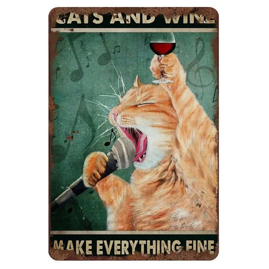Metal Tin Signs Not Just a Cat He is Family Cat Lovers Gift Vintage Plaque Metal Man Cave Bar Pub Club Cafe Home Wall Decoration - Grand Goldman