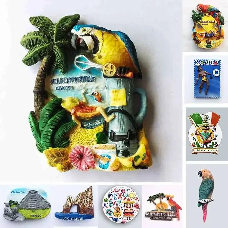 Mexico CANCUN Tourist Souvenirs Fridge Magnets Margaritaville Chichen Itza Magnetic Refrigerator Stickers Home Decoration Gifts - Grand Goldman