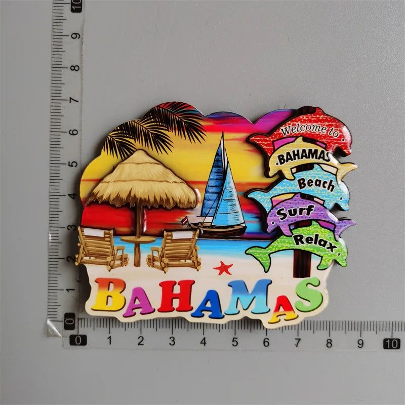 Mexico Cuba Philippines Miami Puerto Rico Sri Lanka Malaysia Mauritius London Bus Travel Souvenir Magnetic Wood Fridge Sticker - Grand Goldman