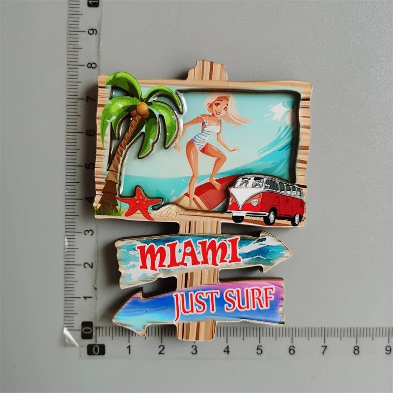 Mexico Cuba Philippines Miami Puerto Rico Sri Lanka Malaysia Mauritius London Bus Travel Souvenir Magnetic Wood Fridge Sticker - Grand Goldman