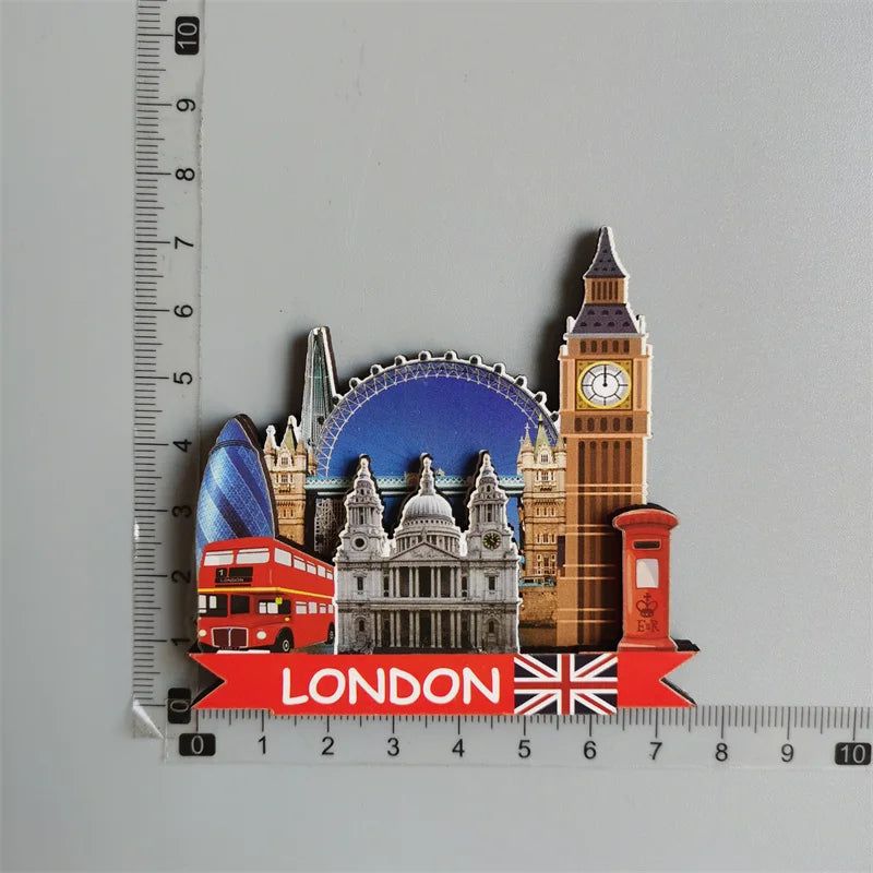 Mexico Cuba Philippines Miami Puerto Rico Sri Lanka Malaysia Mauritius London Bus Travel Souvenir Magnetic Wood Fridge Sticker - Grand Goldman
