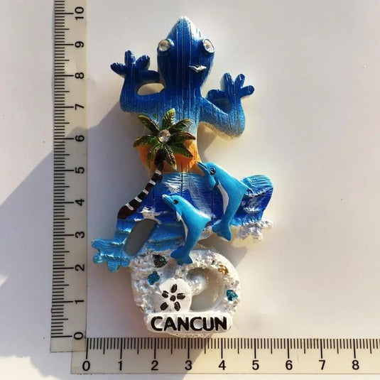 Mexico Fridge Magnets Cancun Tourist Souvenir 3d Lizard Turtle Magnets for Refrigerators Animal Home Decoration Travel Gifts - Grand Goldman