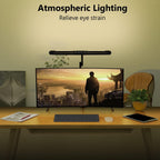 Micomlan Led Desk Lamp with Clamp, Architect Desk Lamp for Home Office with Atmosphere Lighting, 24W Ultra Bright Auto Dimming Desk Light Stepless Dimming and Tempering LED Table Light - Grand Goldman