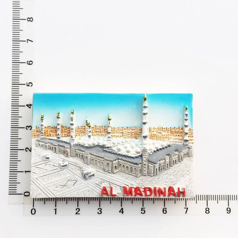 Middle East Saudi Arabia Fridge Magnet Bahrain Dammam Madinah Makkah Buraydah Tourism Decoration Resin Refrigerator Sticker - Grand Goldman
