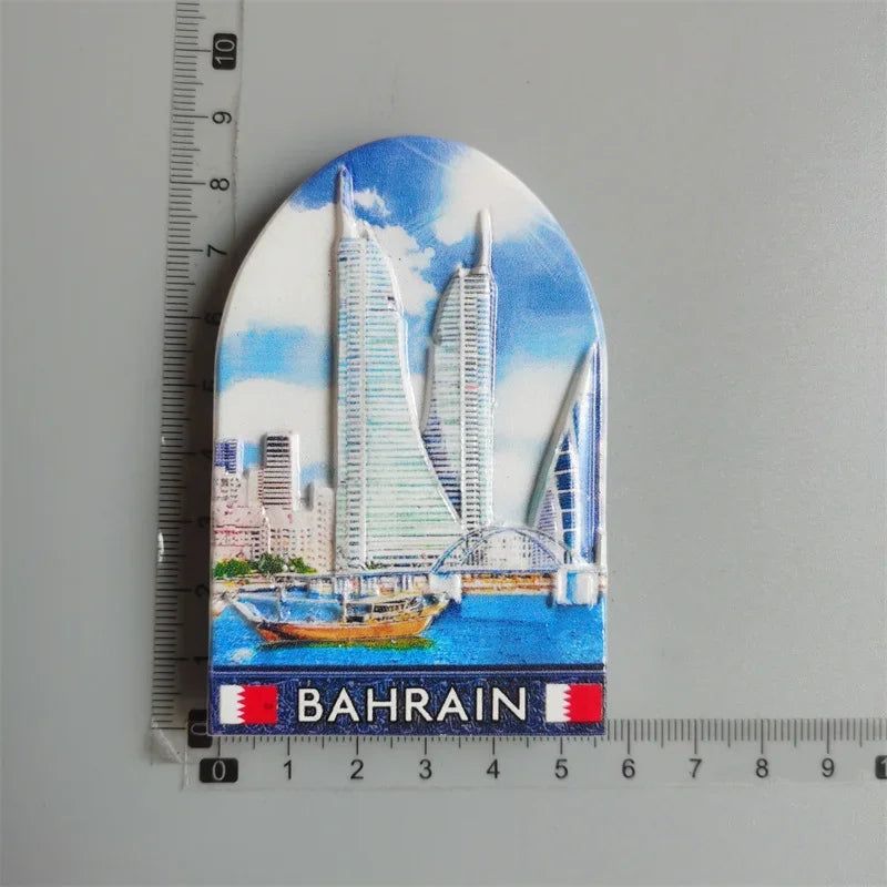 Middle East Saudi Arabia Fridge Magnet Bahrain Dammam Madinah Makkah Buraydah Tourism Decoration Resin Refrigerator Sticker - Grand Goldman
