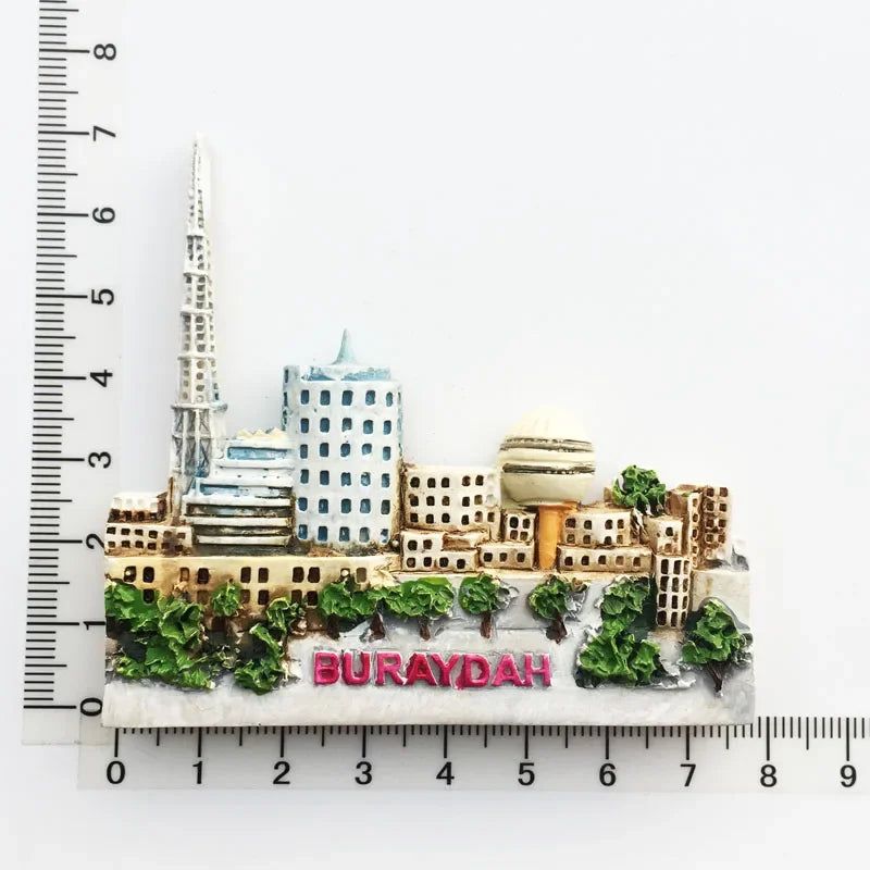 Middle East Saudi Arabia Fridge Magnet Bahrain Dammam Madinah Makkah Buraydah Tourism Decoration Resin Refrigerator Sticker - Grand Goldman