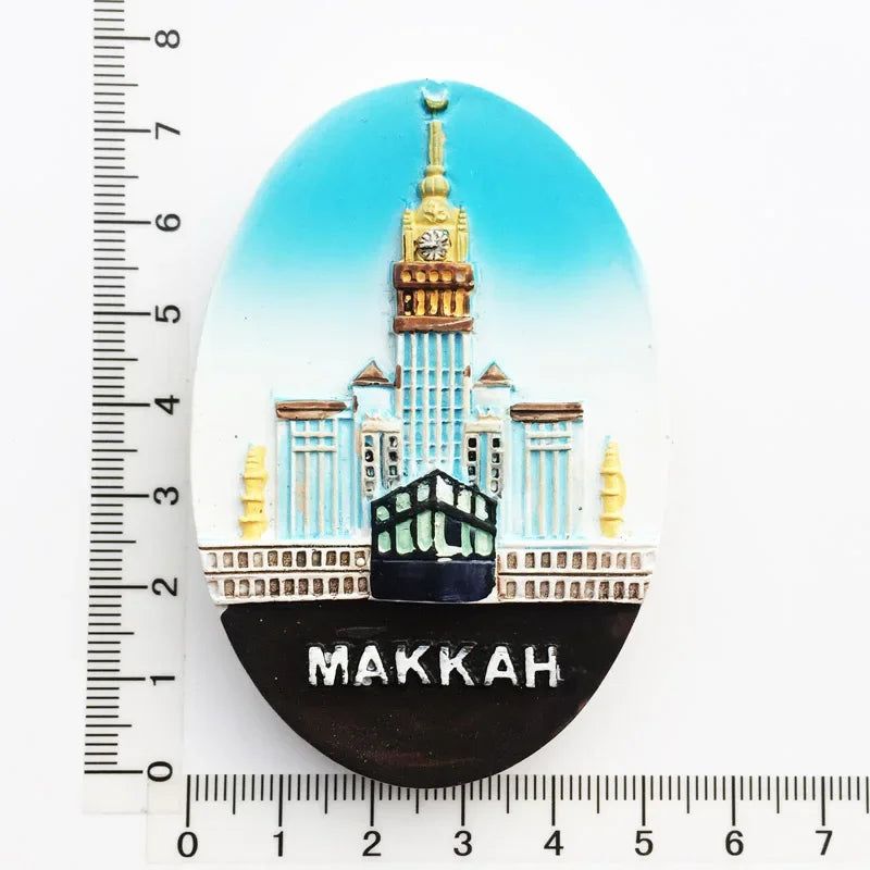 Middle East Saudi Arabia Fridge Magnet Bahrain Dammam Madinah Makkah Buraydah Tourism Decoration Resin Refrigerator Sticker - Grand Goldman