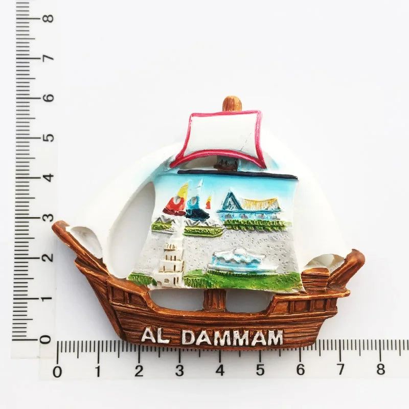 Middle East Saudi Arabia Fridge Magnet Bahrain Dammam Madinah Makkah Buraydah Tourism Decoration Resin Refrigerator Sticker - Grand Goldman