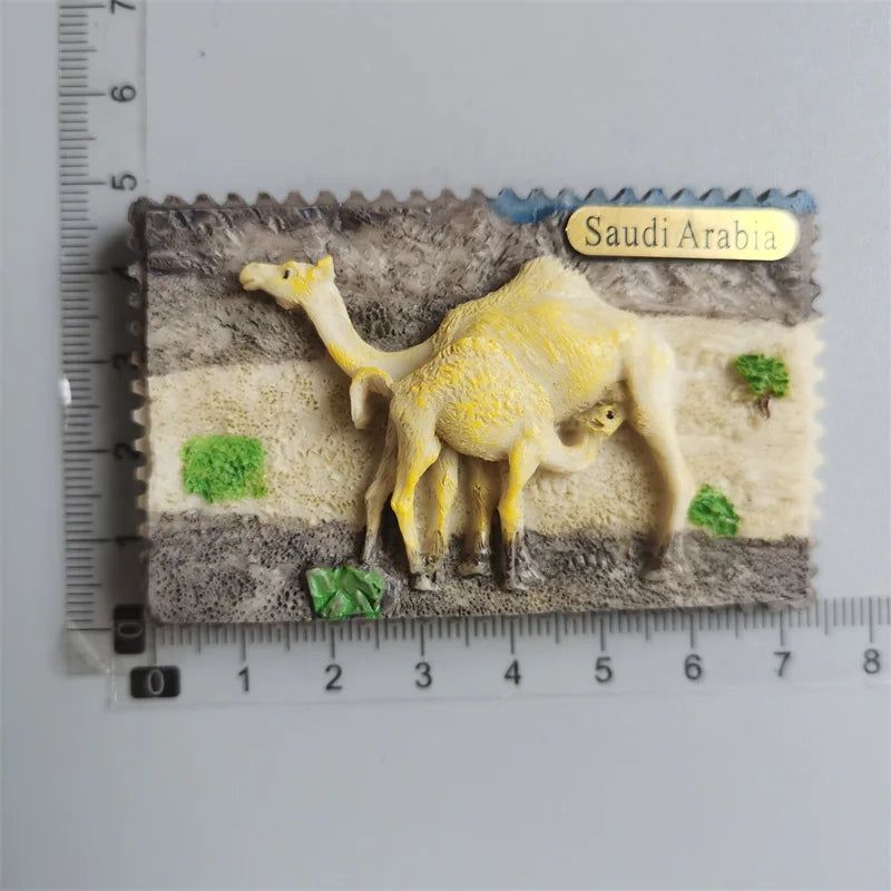 Middle East Saudi Arabia Fridge Magnet Bahrain Dammam Madinah Makkah Buraydah Tourism Decoration Resin Refrigerator Sticker - Grand Goldman