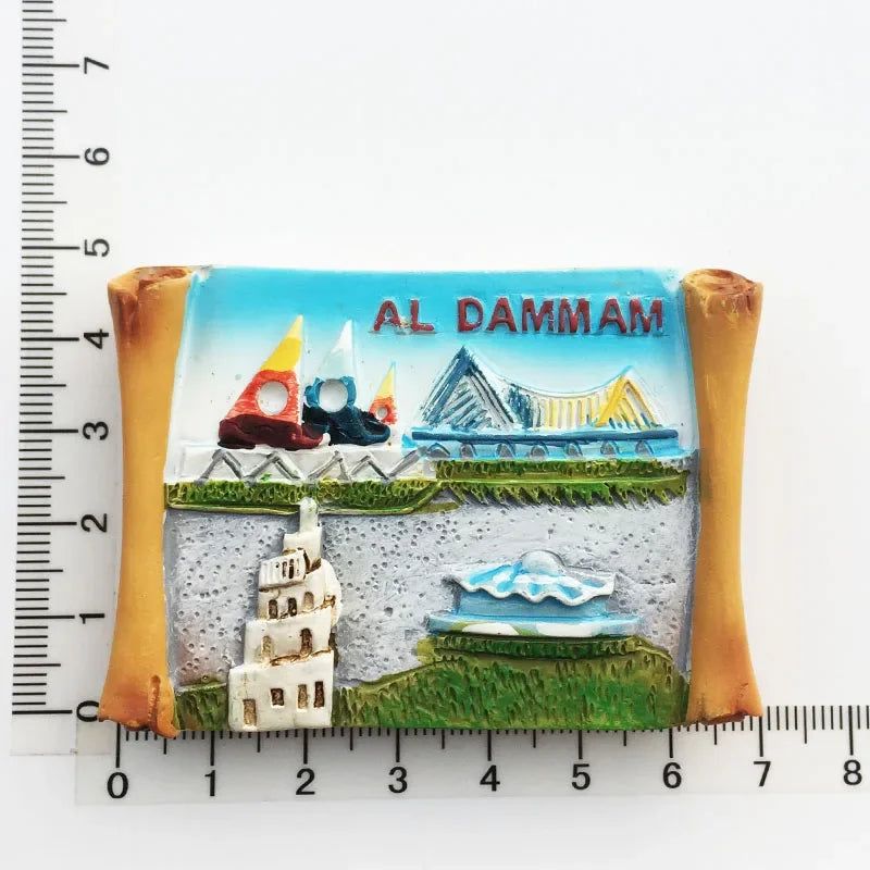 Middle East Saudi Arabia Fridge Magnet Bahrain Dammam Madinah Makkah Buraydah Tourism Decoration Resin Refrigerator Sticker - Grand Goldman