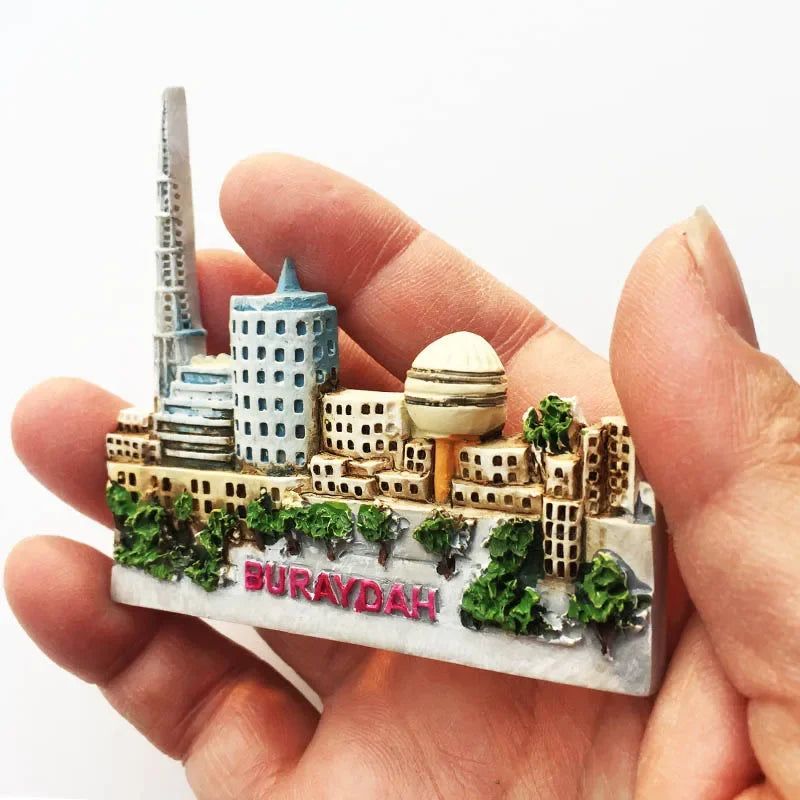 Middle East Saudi Arabia Fridge Magnet Bahrain Dammam Madinah Makkah Buraydah Tourism Decoration Resin Refrigerator Sticker - Grand Goldman