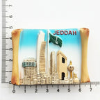 Middle East Saudi Arabia Fridge Magnet Bahrain Dammam Madinah Makkah Buraydah Tourism Decoration Resin Refrigerator Sticker - Grand Goldman