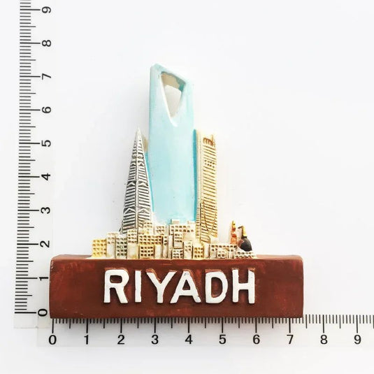 Middle East Saudi Arabia Fridge Magnet Bahrain Dammam Madinah Makkah Buraydah Tourism Decoration Resin Refrigerator Sticker - Grand Goldman