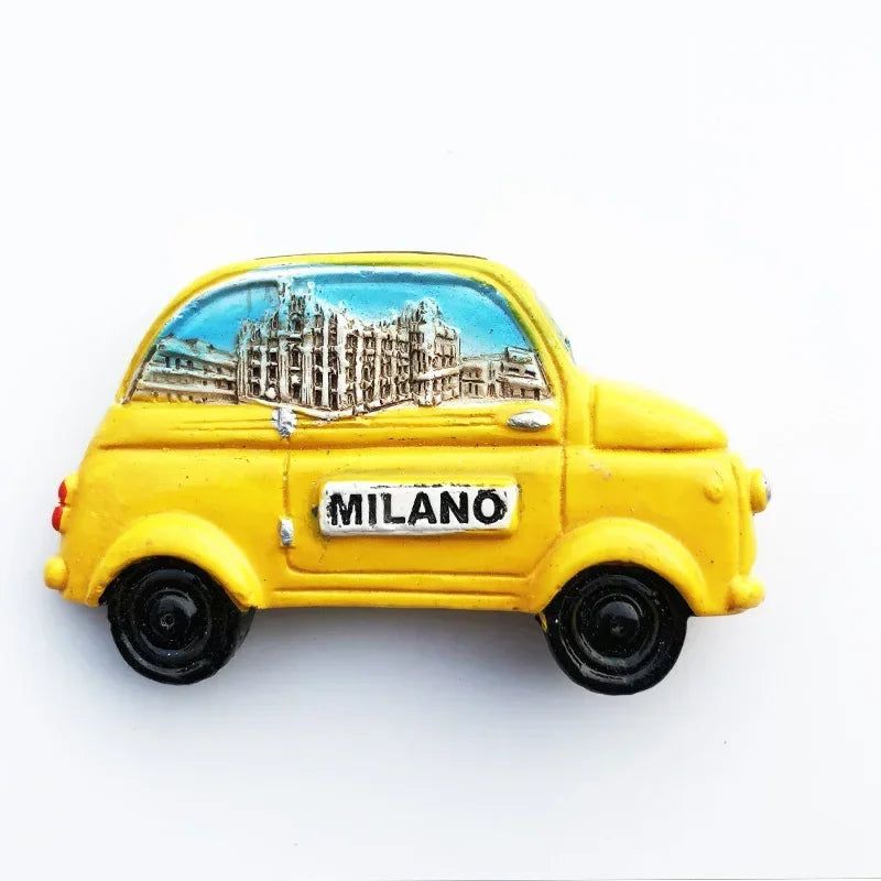 Milan Fridge Magnets Italy Landmark Tourism Memorial Decorative Crafts Turtles Bus Bike Magnet Fridge Magnets Home Decoration - Grand Goldman