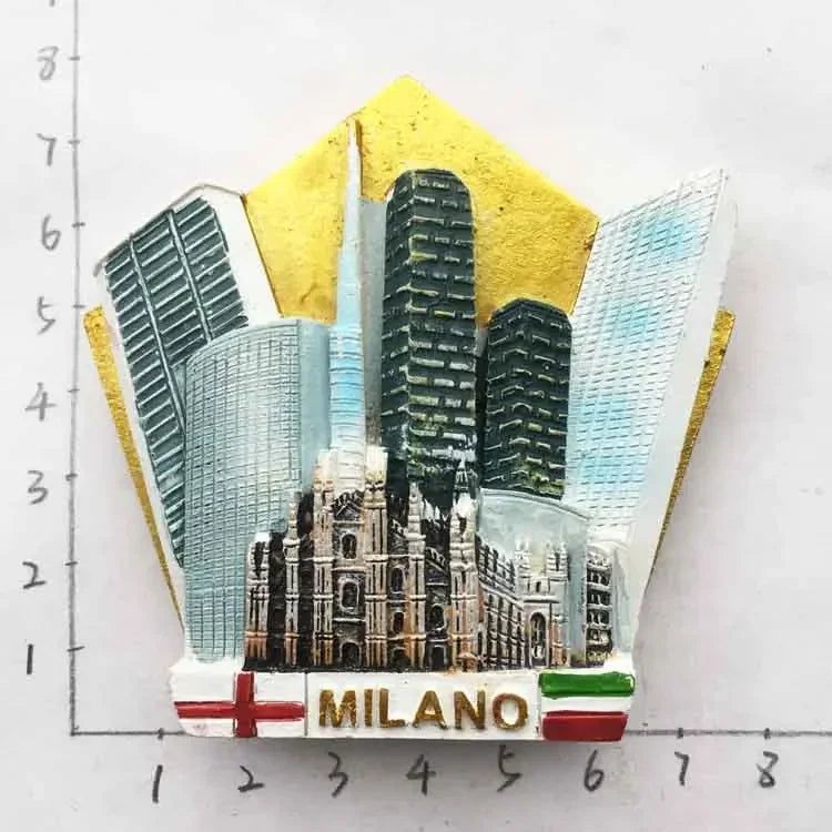 Milan Fridge Magnets Italy Landmark Tourism Memorial Decorative Crafts Turtles Bus Bike Magnet Fridge Magnets Home Decoration - Grand Goldman