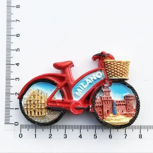 Milan Fridge Magnets Italy Landmark Tourism Memorial Decorative Crafts Turtles Bus Bike Magnet Fridge Magnets Home Decoration - Grand Goldman