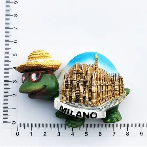 Milan Fridge Magnets Italy Landmark Tourism Memorial Decorative Crafts Turtles Bus Bike Magnet Fridge Magnets Home Decoration - Grand Goldman
