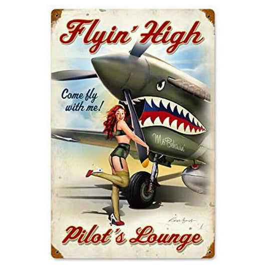Military PinUp Girl Vintage Metal Tin Signs Sexy Army Lady Hot Woman Funny Wall Decor For Home Bar Pub Garage Coffee Man Cave - Grand Goldman