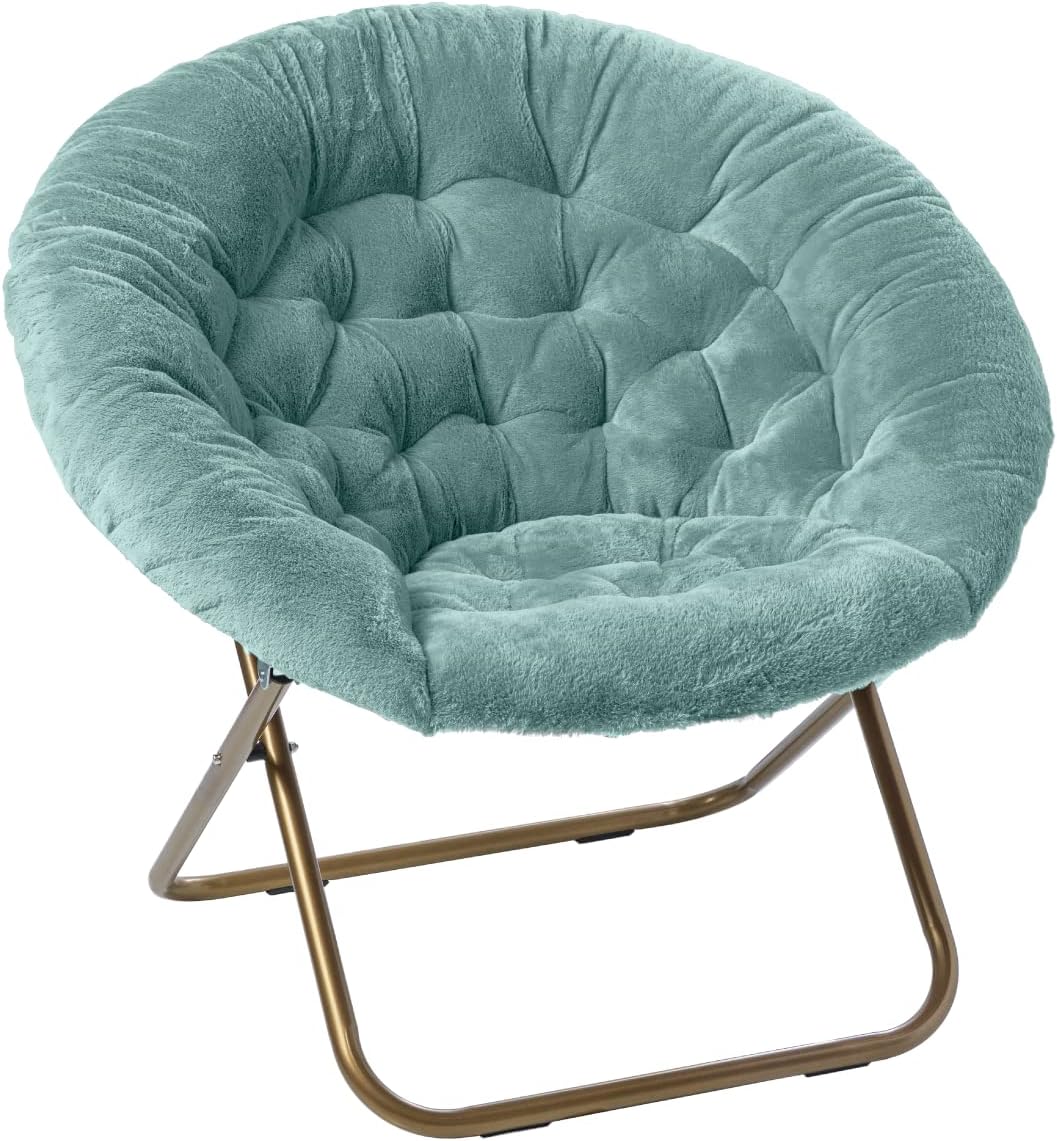 Milliard Cozy Chair/Faux Fur Saucer Chair for Bedroom/X-Large,25D x 38W x 34H in (Grey) - Grand Goldman