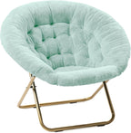 Milliard Cozy Chair/Faux Fur Saucer Chair for Bedroom/X-Large,25D x 38W x 34H in (Grey) - Grand Goldman