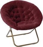 Milliard Cozy Chair/Faux Fur Saucer Chair for Bedroom/X-Large,25D x 38W x 34H in (Grey) - Grand Goldman