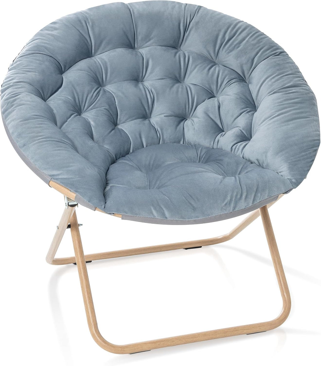 Milliard Cozy Chair/Faux Fur Saucer Chair for Bedroom/X-Large,25D x 38W x 34H in (Grey) - Grand Goldman