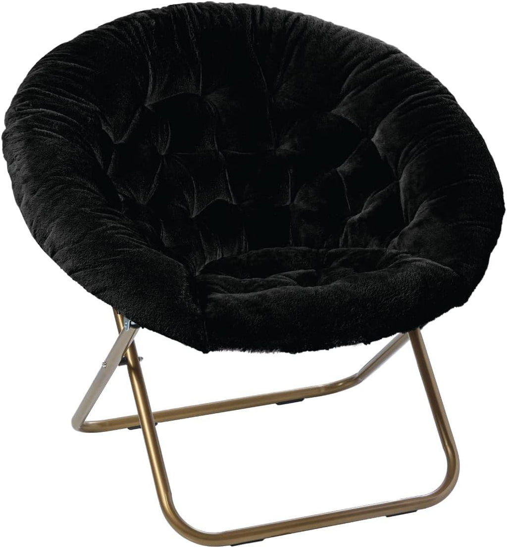 Milliard Cozy Chair/Faux Fur Saucer Chair for Bedroom/X-Large,25D x 38W x 34H in (Grey) - Grand Goldman