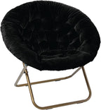 Milliard Cozy Chair/Faux Fur Saucer Chair for Bedroom/X-Large,25D x 38W x 34H in (Grey) - Grand Goldman