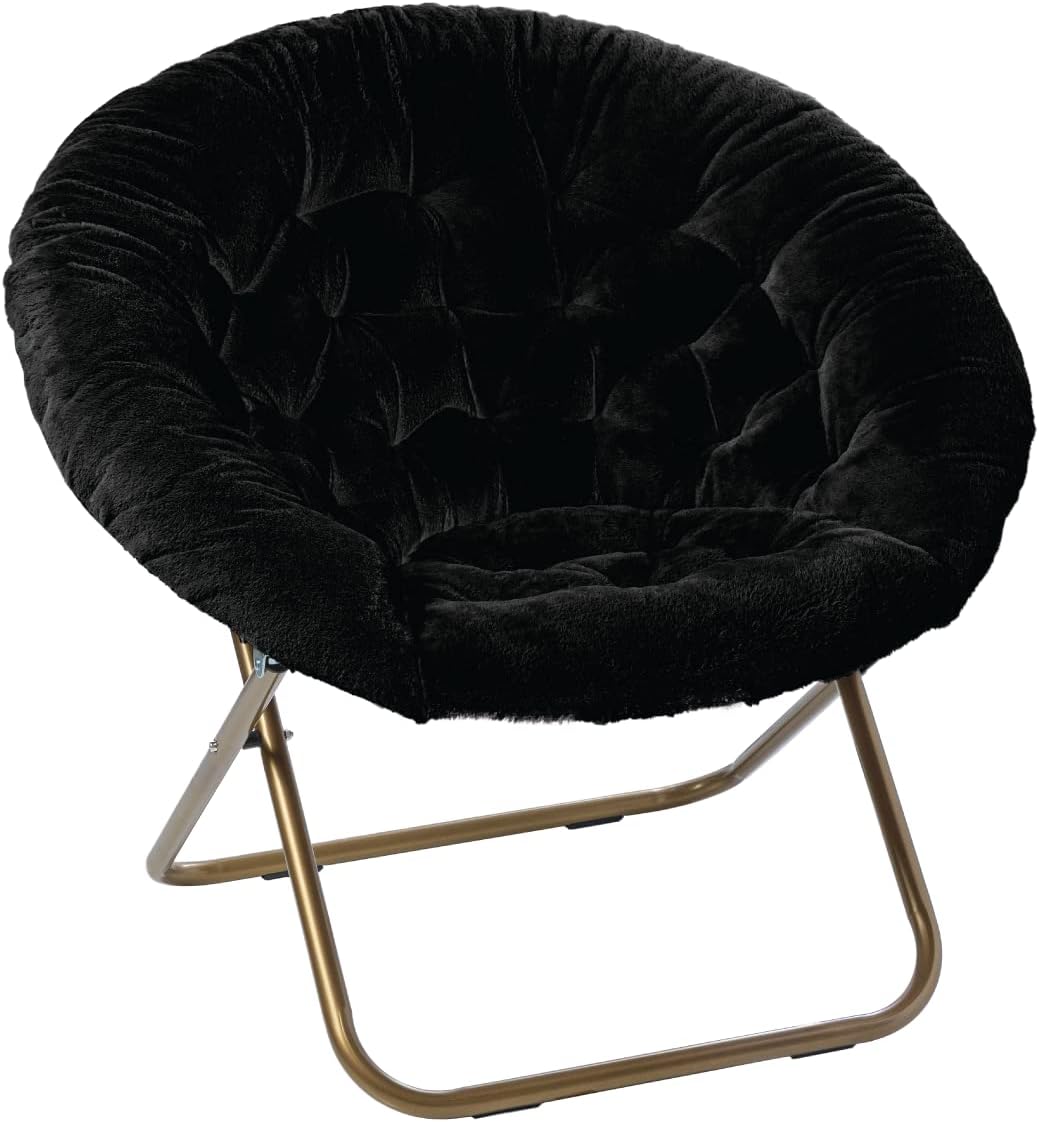 Milliard Cozy Chair/Faux Fur Saucer Chair for Bedroom/X-Large,25D x 38W x 34H in (Grey) - Grand Goldman