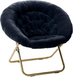 Milliard Cozy Chair/Faux Fur Saucer Chair for Bedroom/X-Large,25D x 38W x 34H in (Grey) - Grand Goldman