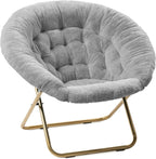 Milliard Cozy Chair/Faux Fur Saucer Chair for Bedroom/X-Large,25D x 38W x 34H in (Grey) - Grand Goldman