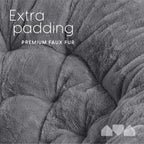 Milliard Cozy Chair/Faux Fur Saucer Chair for Bedroom/X-Large,25D x 38W x 34H in (Grey) - Grand Goldman