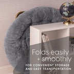 Milliard Cozy Chair/Faux Fur Saucer Chair for Bedroom/X-Large,25D x 38W x 34H in (Grey) - Grand Goldman