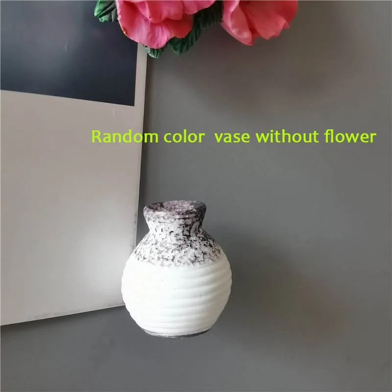 Mini Floral Vase Fridge Stickers 3d Flower Arrangement Vase Fridge Magnet DIY Handmade Korean Kitchen Plant Decorative Magnets - Grand Goldman
