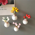 Mini Floral Vase Fridge Stickers 3d Flower Arrangement Vase Fridge Magnet DIY Handmade Korean Kitchen Plant Decorative Magnets - Grand Goldman