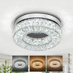 Mini Modern Crystal Chandeliers Flush Mount Ceiling Light Fixture LED Mini Chandeliers with Crystals Hallway Light Bedroom Chandelier for Bathroom Kitchen Office - Grand Goldman