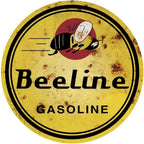 Mobile Esso Red Rose Beeline Motor Oil Gasonline Round Metal Tin Signs Garage Gas Oil Station Bar Cafe Man Cave Retro Wall Decor - Grand Goldman