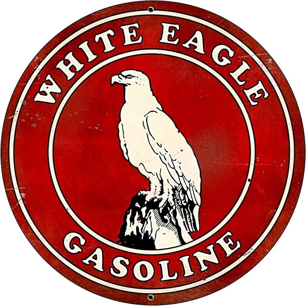 Mobile Esso Red Rose Beeline Motor Oil Gasonline Round Metal Tin Signs Garage Gas Oil Station Bar Cafe Man Cave Retro Wall Decor - Grand Goldman