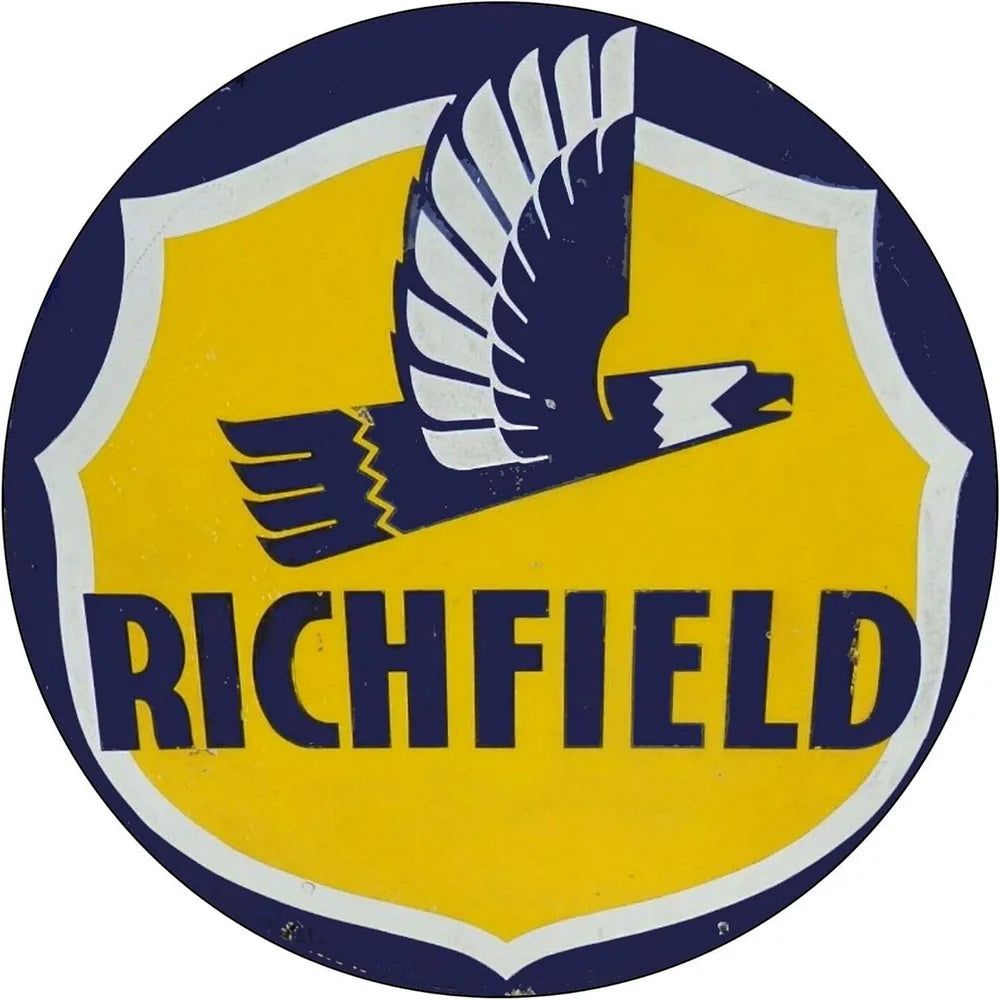 Mobile Esso Red Rose Beeline Motor Oil Gasonline Round Metal Tin Signs Garage Gas Oil Station Bar Cafe Man Cave Retro Wall Decor - Grand Goldman