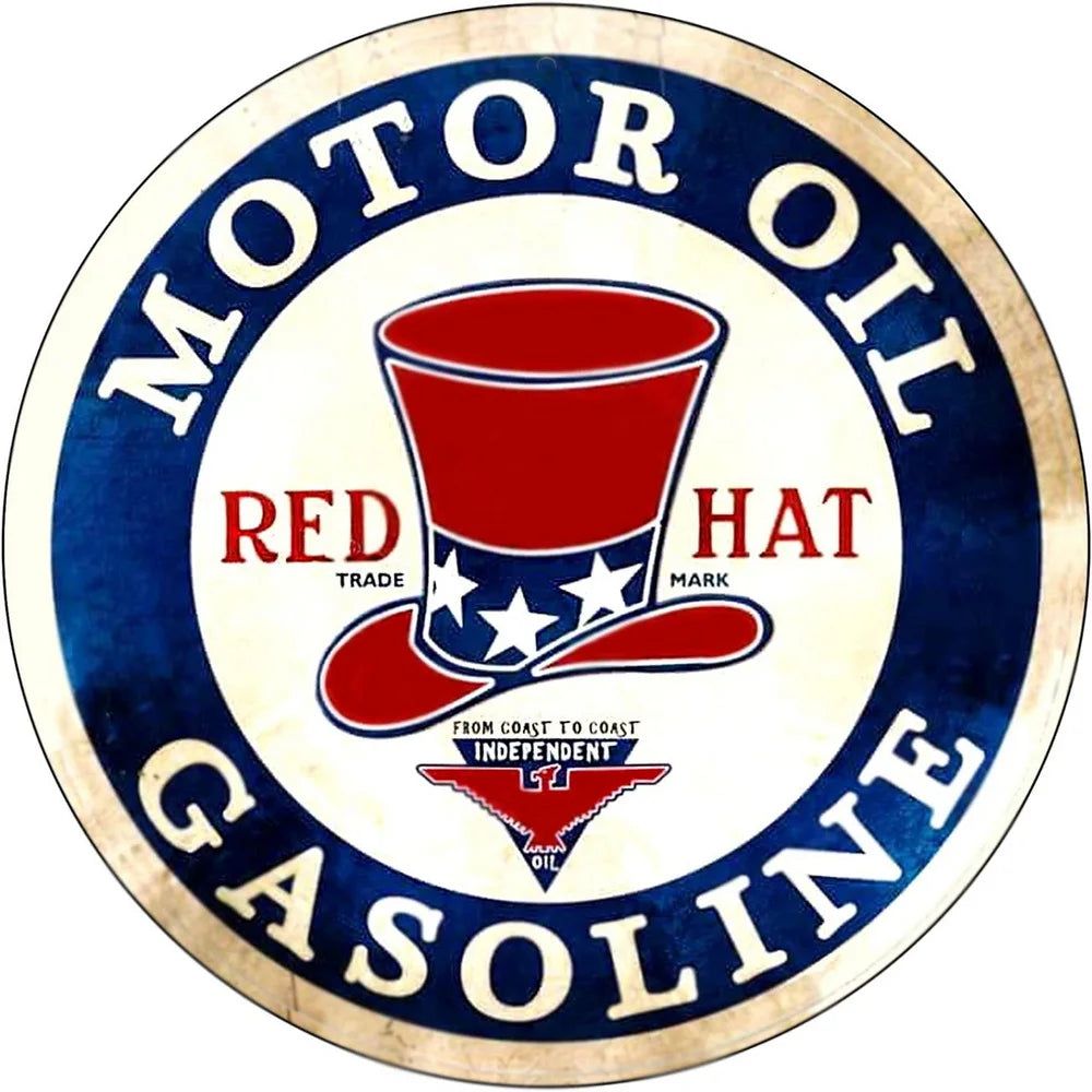 Mobile Esso Red Rose Beeline Motor Oil Gasonline Round Metal Tin Signs Garage Gas Oil Station Bar Cafe Man Cave Retro Wall Decor - Grand Goldman