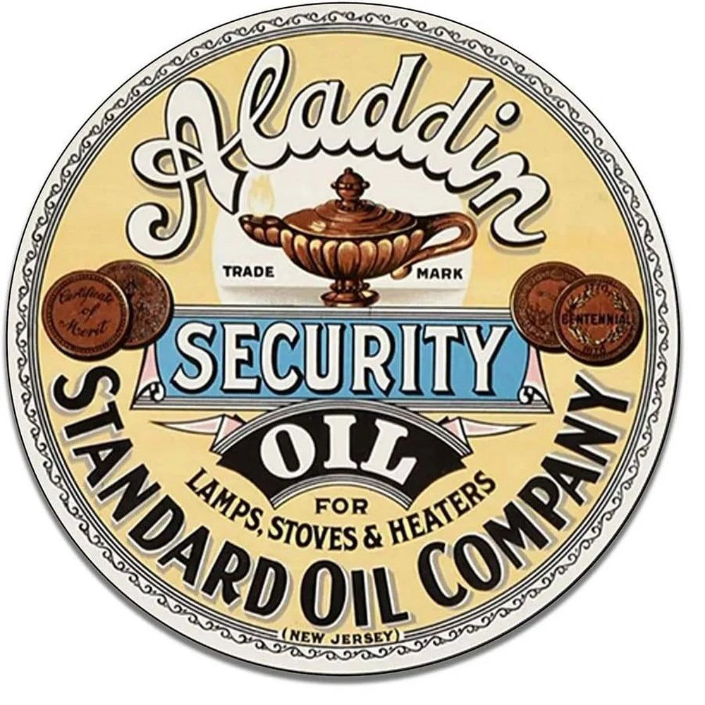 Mobile Esso Red Rose Beeline Motor Oil Gasonline Round Metal Tin Signs Garage Gas Oil Station Bar Cafe Man Cave Retro Wall Decor - Grand Goldman